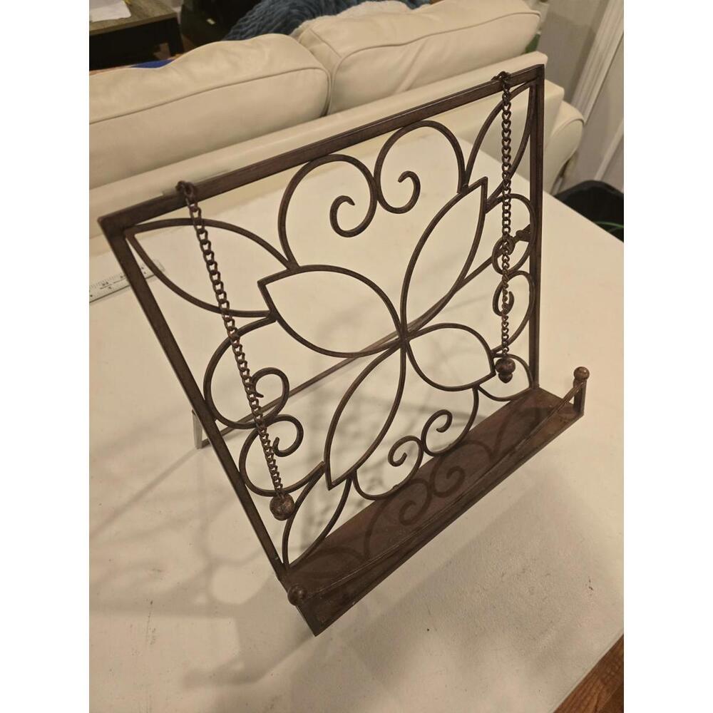 Ornate Metal Napa Cookbook Holder Photo Easel